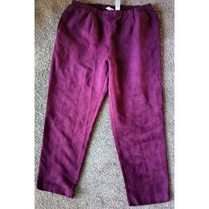 Vintage Drapers & Damons Pull On Pants Size 1X Purple Faux Suede High Waist